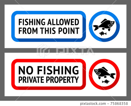 Sticker set No fishing or Fishing allowed 75868358