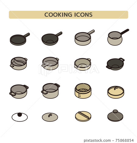 Kitchen utensils illustration icon set color 75868854