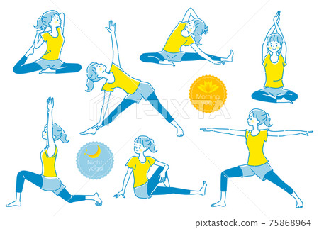 套做帶著微笑的瑜伽的少婦 75868964