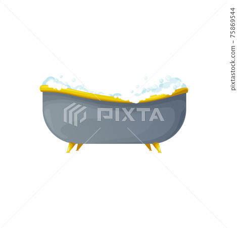 Bathtub bathroom interior object, soapy bubbles Bathtub bathroom interior object, soapy bubbles 75869544