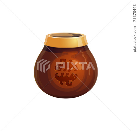 Gourd cup with yerba mate tea isolated calabash 75870448