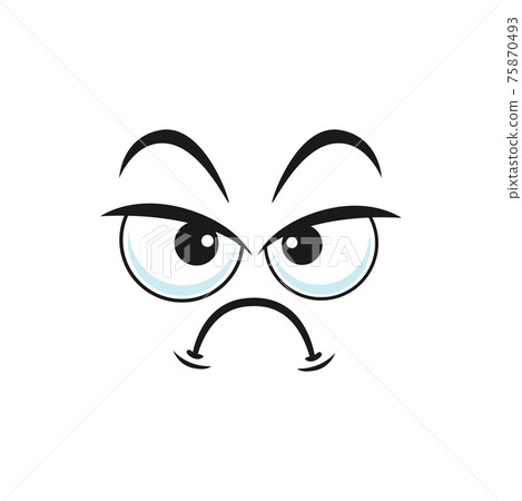 Distrusted sad mood suspicious expression isolated Distrusted sad mood suspicious expression isolated 75870493