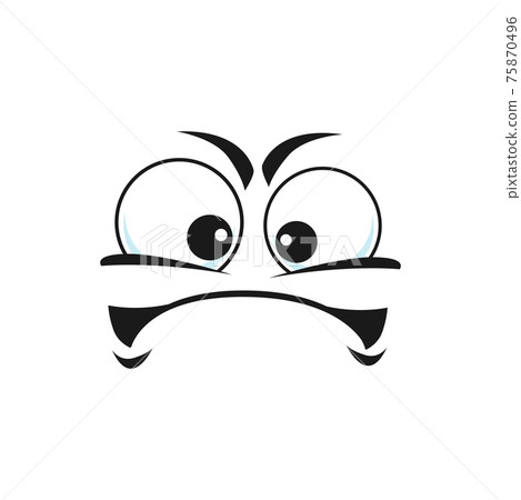 Upset emoticon sad face expression isolated icon Upset emoticon sad face expression isolated icon 75870496