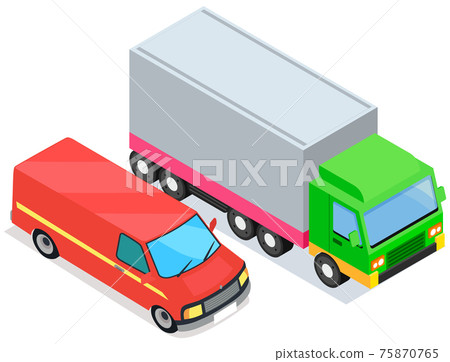 Vehicle for transpportation and shipping. Delivery of parcels by transport. Postal cargo trucks Vehicle for transpportation and shipping. Delivery of parcels by transport. Postal cargo trucks 75870765
