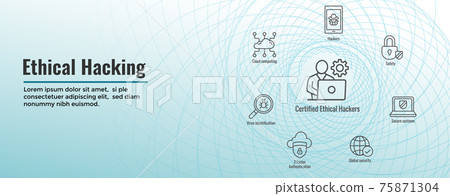 Certified Ethical Hacker - CEH - icon set & web header banner Certified Ethical Hacker - CEH - icon set & web header banner 75871304