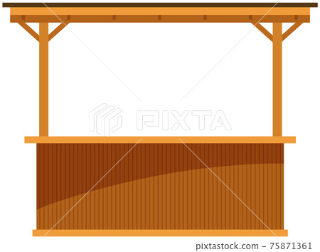 Set of illustrations about wooden outdoor bars. Establishment for sale of alcoholic beverages Set of illustrations about wooden outdoor bars. Establishment for sale of alcoholic beverages 75871361