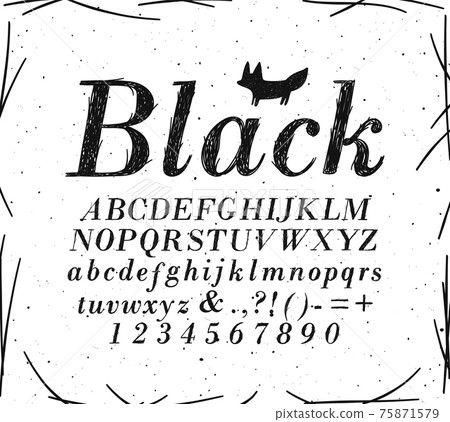 Font crosshatch pen line black 75871579