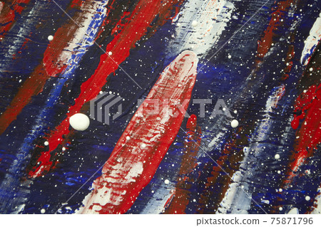 Art creative canvas with drawn lines of blue, red white, red paint. Art creative canvas with drawn lines of blue, red white, red paint. 75871796