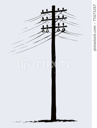 Old wooden power pole Old wooden power pole 75873267