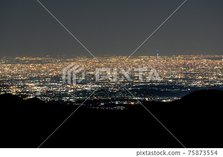 Night view of the Kanto plain seen from Kumotori Sanso Night view of the Kanto plain seen from Kumotori Sanso 75873554