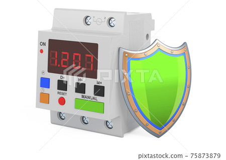 Digital timer switch with shield, 3D rendering - Stock Illustration ...