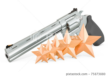 Customer rating of revolver. 3D rendering Customer rating of revolver. 3D rendering 75873880