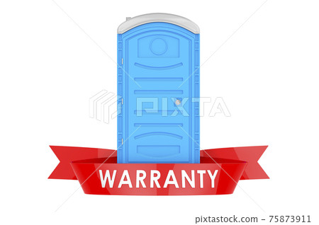 Portable plastic toilet warranty concept. 3D rendering Portable plastic toilet warranty concept. 3D rendering 75873911