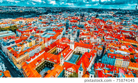 Church of Our Lady(Staromestske namesti) on historic square in the Old Town quarter of Prague.It is located between Wenceslas Square and the Charles Bridge.Czech Republic. 75874145