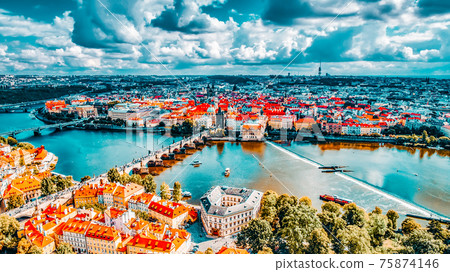 Area Lesser Town of Prague(Mala Strana), near the church Saint Vitus, Ventseslaus and Adalbert. Czech Republic. 75874146