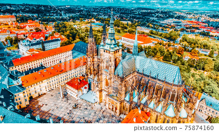 Area Lesser Town of Prague, near the church Saint Vitus, Ventseslaus and Adalbert. Czech Republic. Area Lesser Town of Prague, near the church Saint Vitus, Ventseslaus and Adalbert. Czech Republic. 75874160
