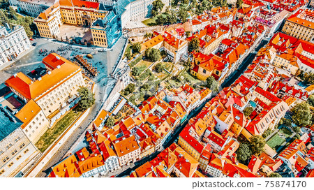 Area Lesser Town of Prague, near the church Saint Vitus, Ventseslaus and Adalbert. Czech Republic. Area Lesser Town of Prague, near the church Saint Vitus, Ventseslaus and Adalbert. Czech Republic. 75874170