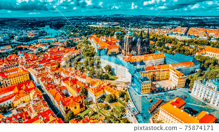 Area Lesser Town of Prague, near the church Saint Vitus, Ventseslaus and Adalbert. Czech Republic. Area Lesser Town of Prague, near the church Saint Vitus, Ventseslaus and Adalbert. Czech Republic. 75874171