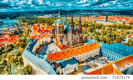 Area Lesser Town of Prague, near the church Saint Vitus, Ventseslaus and Adalbert. Czech Republic. Area Lesser Town of Prague, near the church Saint Vitus, Ventseslaus and Adalbert. Czech Republic. 75874174