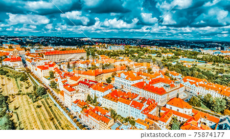 Area Lesser Town of Prague, near the church Saint Vitus, Ventseslaus and Adalbert. Czech Republic. Area Lesser Town of Prague, near the church Saint Vitus, Ventseslaus and Adalbert. Czech Republic. 75874177