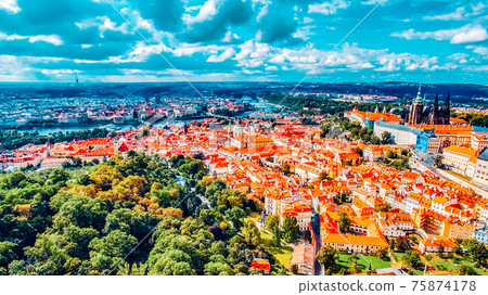 Area Lesser Town of Prague, near the church Saint Vitus, Ventseslaus and Adalbert. Czech Republic. Area Lesser Town of Prague, near the church Saint Vitus, Ventseslaus and Adalbert. Czech Republic. 75874178