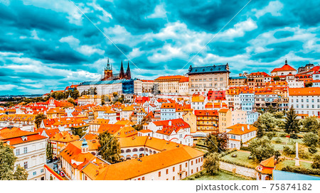 Church Saint Vitus, Ventseslaus and Adalbert and area Lesser Town of Prague. Czech Republic. Church Saint Vitus, Ventseslaus and Adalbert and area Lesser Town of Prague. Czech Republic. 75874182