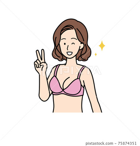 Underwear, a woman wearing a piece, upper body 75874351