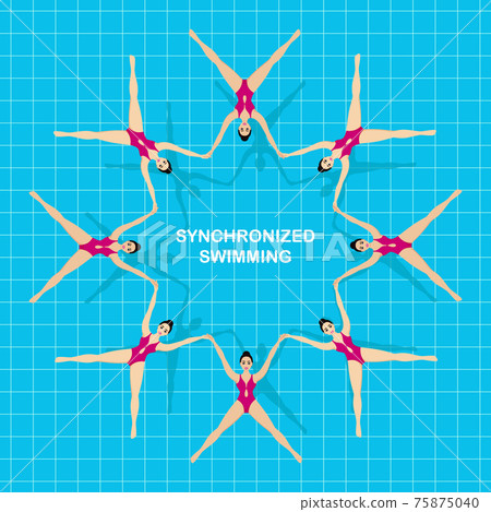 Synchronized swim. Vector 75875040