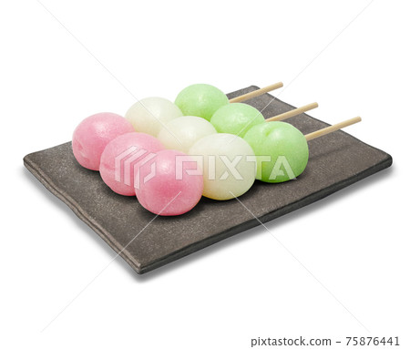 Three-color dumpling illustration real plate Three-color dumpling illustration real plate 75876441