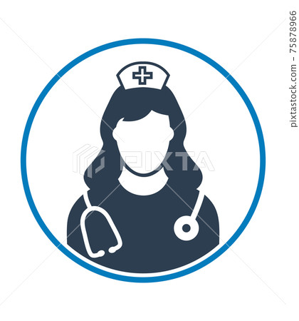Nurse profile Icon with circle shape. Flat style vector EPS. 75878966