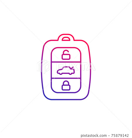 smart car key line icon on white smart car key line icon on white 75879142