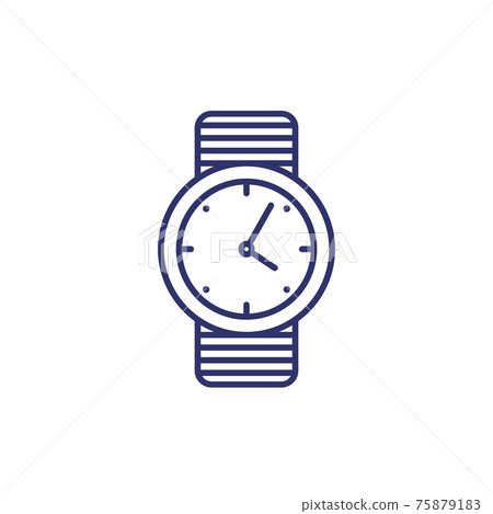 watch icon, line on white watch icon, line on white 75879183