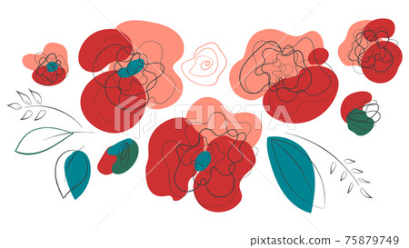 Meadow papaver flowers abstract header Meadow papaver flowers abstract header 75879749