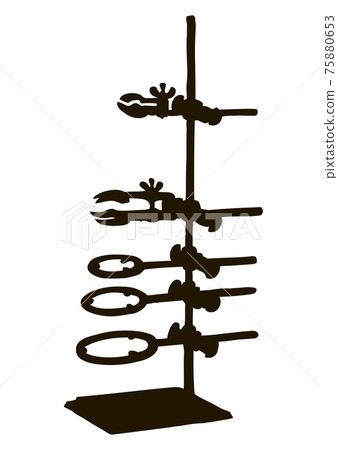 Retort lab stand. Vector sketch Retort lab stand. Vector sketch 75880653