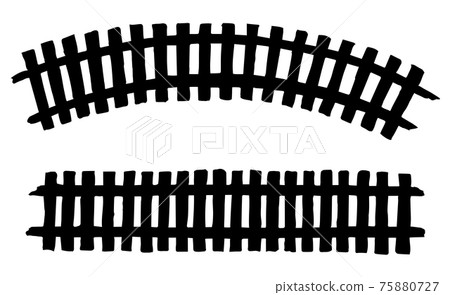 Vector engraving. Wooden Fence 75880727