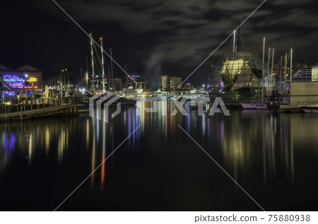 Old Port of Genoa seen at night Liguria 75880938