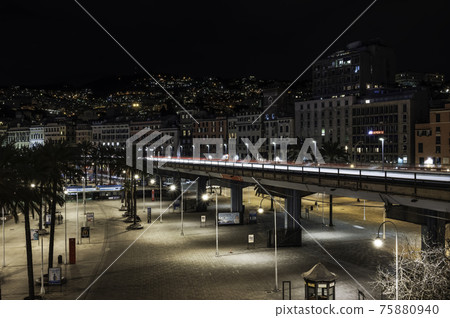 Old Port of Genoa seen at night Liguria 75880940