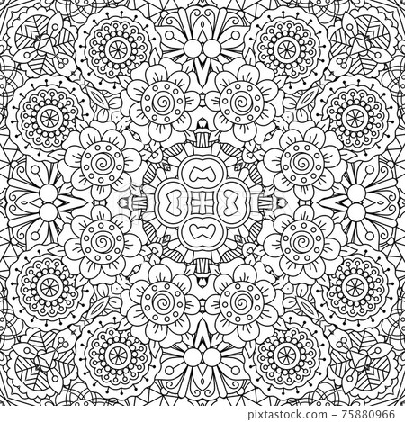 Full frame kaleidoscope background of patterns Full frame kaleidoscope background of patterns 75880966