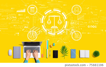Legal advice service concept with person using a laptop 75881106