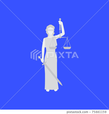 Law conceptual illustration with woman Law conceptual illustration with woman 75881159