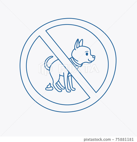 No dog pooping doodle sign 75881181