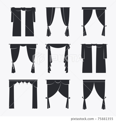 black curtain icons 75881355