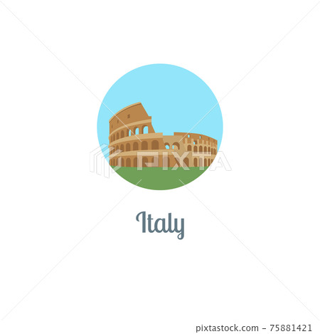 Italy landmark isolated round icon Italy landmark isolated round icon 75881421