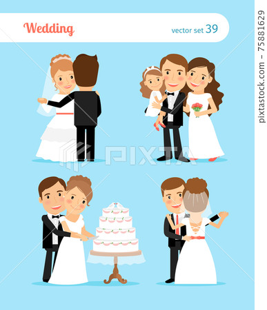 Bride and groom characters Bride and groom characters 75881629