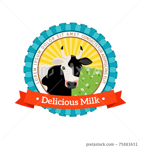 Fresh and natural milk logo Fresh and natural milk logo 75881631