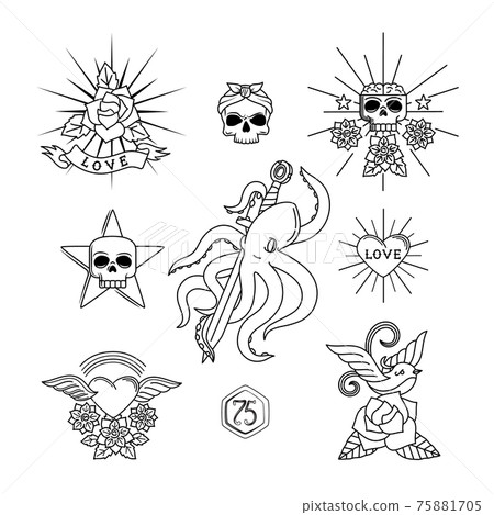 Tattoo line elements 75881705