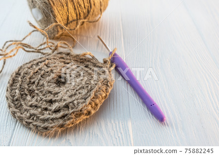 Homemade crafts . Crochet from jute rope. Ecology of the house. 75882245