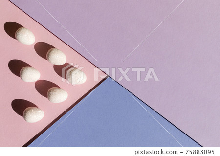 Abstract Easter layout with eggs and trend summer shadows Abstract Easter layout with eggs and trend summer shadows 75883095