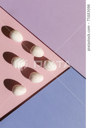 Abstract Easter layout with eggs and trend summer shadows Abstract Easter layout with eggs and trend summer shadows 75883096