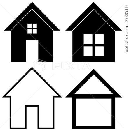 Set of simple home icon isolated on white... - Stock Illustration ...